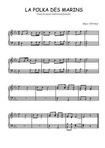 Téléchargez l'arrangement pour piano de la partition de La polka des marins en PDF